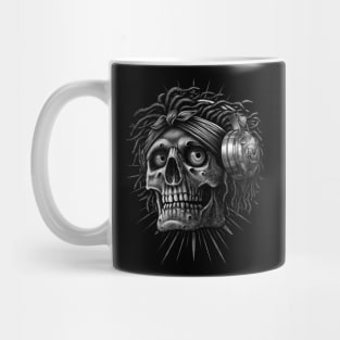 old school skull African hiphop music with Headphone Mug